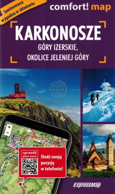 Karkonosze i Góry Izerskie. Przewodnik light + laminowana mapa wydawnictwa ExpressMap. Mapa - okładka