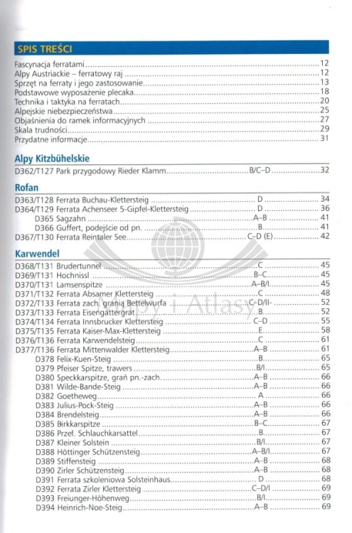 Ferraty Alp Austriackich. Tom III - zachód. Przewodnik. Spis treści 1