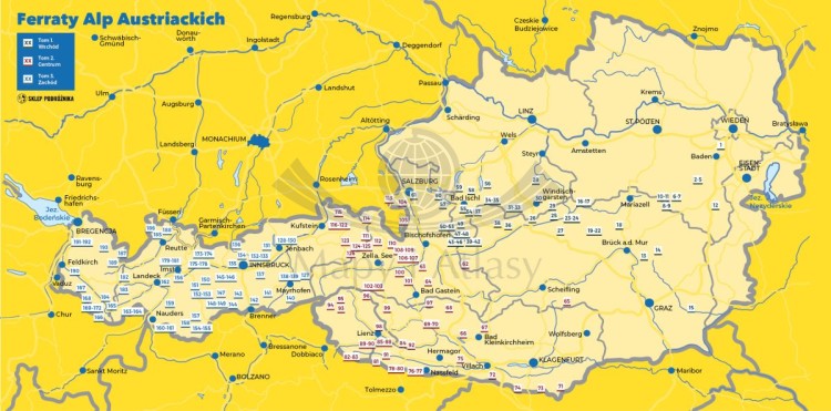 Ferraty Alp Austriackich. Tom III - zachód. Przewodnik. Zasięg