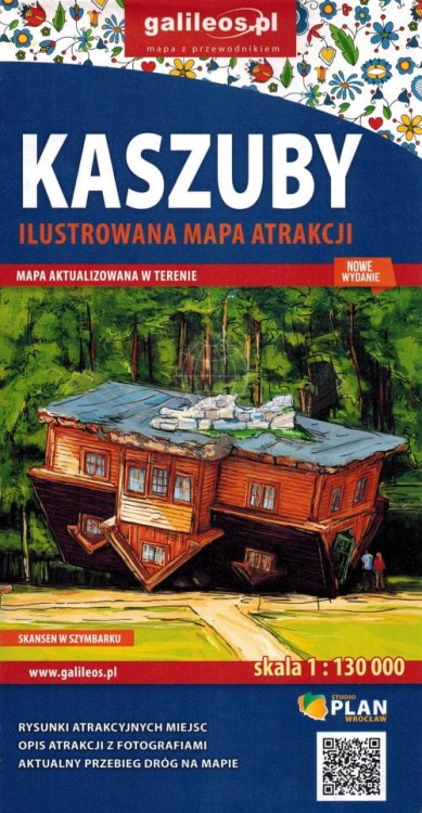 Kaszuby 1:130 000. Ilustrowana mapa atrakcji turystycznych wydawnictwa Galileos. Okładka