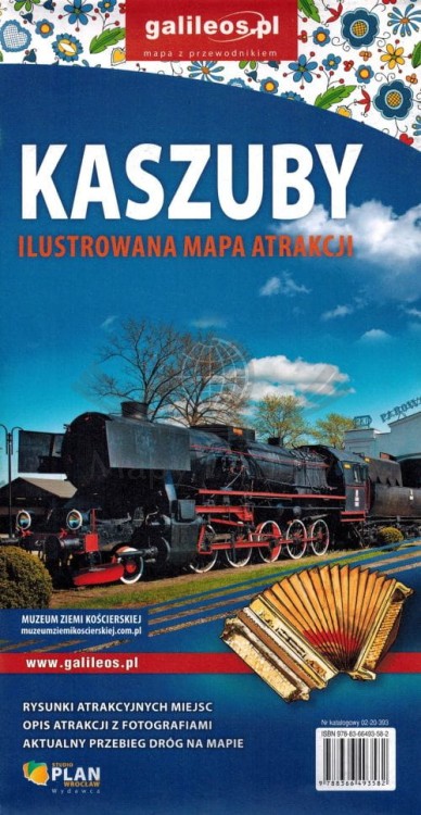 Kaszuby 1:130 000. Ilustrowana mapa atrakcji turystycznych wydawnictwa Galileos. Okładka