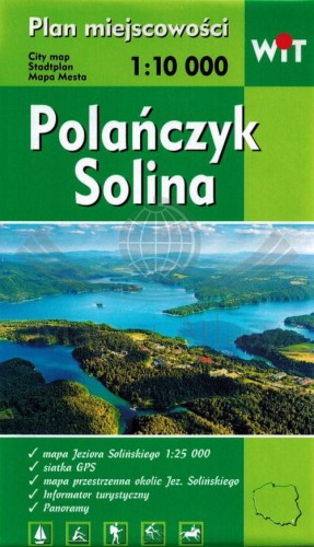 Jezioro Solińskie 1:25 000. Solina i Polańczyk. Laminowana mapa turystyczna / Plan miasta wydawnictwa WiT. Okładka tył