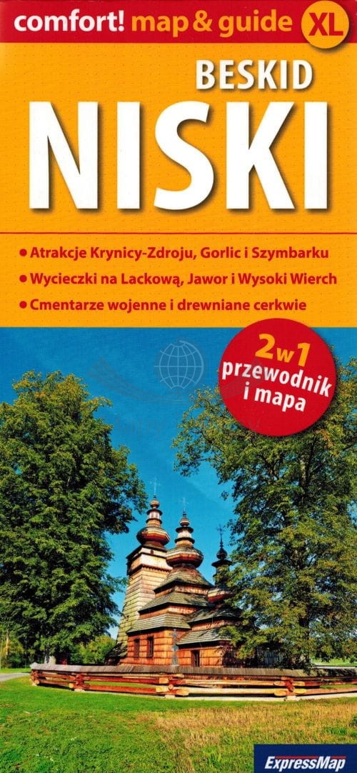 Beskid Niski 2 w 1. Laminowana mapa turystyczna + Miniprzewodnik. ExpressMap