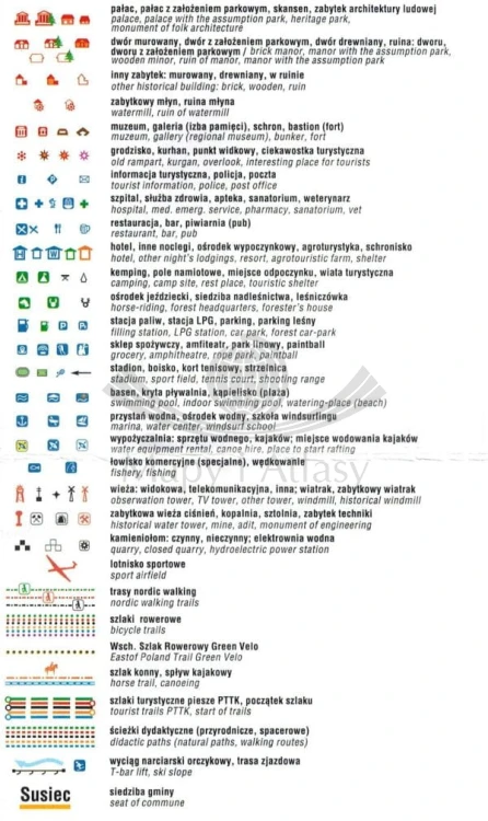 Roztocze Środkowe 1:50 000. Laminowana mapa turystyczna wydawnictwa Compass. Legenda 2