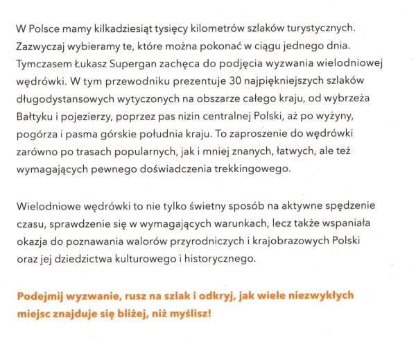 Szlaki Polski. 30 najpiękniejszych tras długodystansowych. Przewodnik. Autor: Łukasz Supergan. Opis