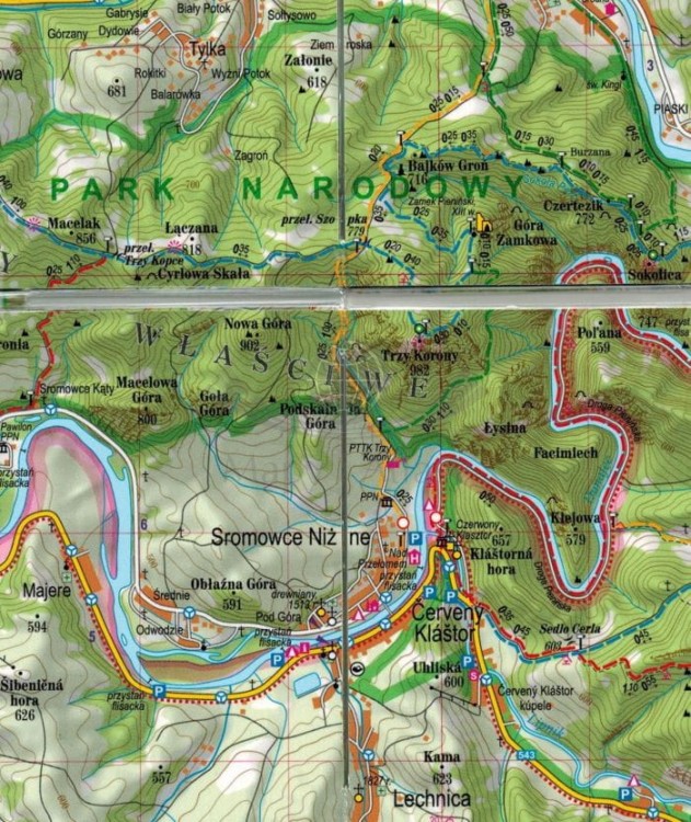 Pieniny 1:50 000. Laminowana minimapa turystyczna wydawnictwa ExpressMap. Fragment 1