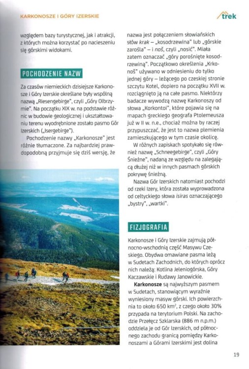 Karkonosze i Góry Izerskie. Przewodnik z serii trek&travel. Przykładowa strona 1