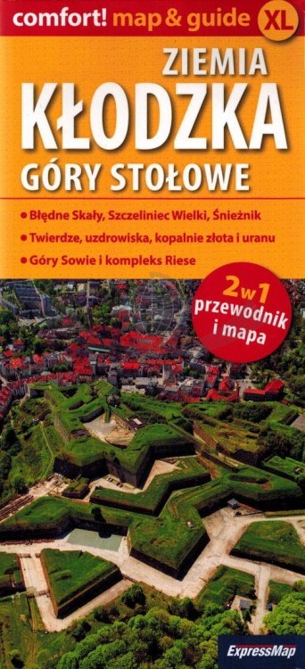 Ziemia Kłodzka, Góry Stołowe. Laminowana mapa turystyczna + Miniprzewodnik wydawnictwa ExpressMap. Okładka