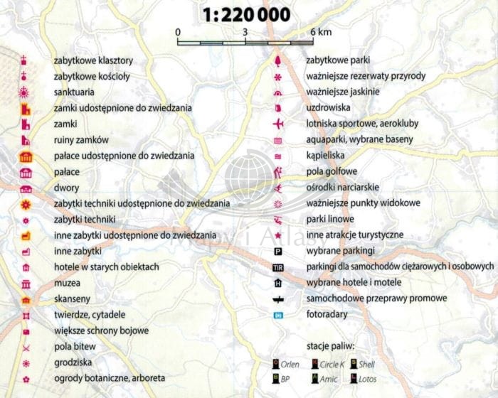 Ziemia Kłodzka, Góry Stołowe. Laminowana mapa turystyczna + Miniprzewodnik wydawnictwa ExpressMap. Legenda 2