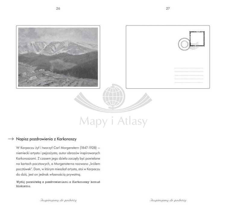 Karkonosze. Moje szkice podróżne. Notatnik z przewodnikiem. Przykładowe strony 1