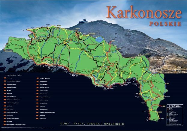Karkonosze Polskie. Mapa zdrapka