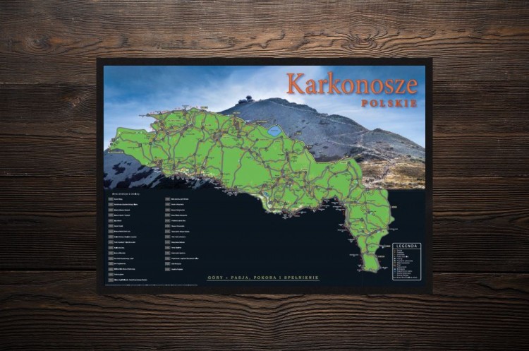 Karkonosze Polskie. Mapa zdrapka. Przykład oprawy