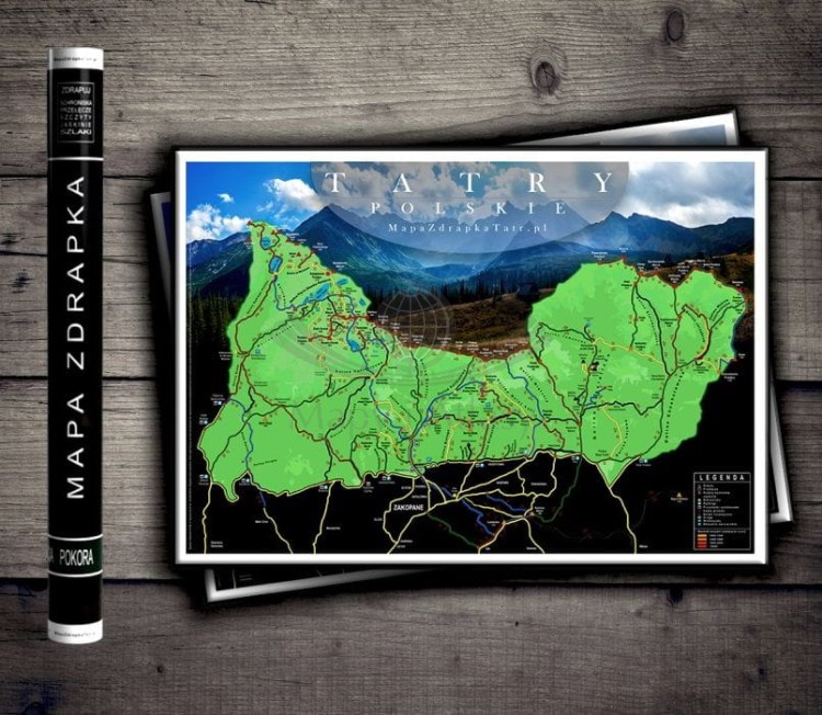 Tatry Polskie. Mapa zdrapka. Przykład oprawy 1