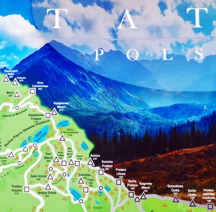 Tatry Polskie. Mapa zdrapka. Fragment 1