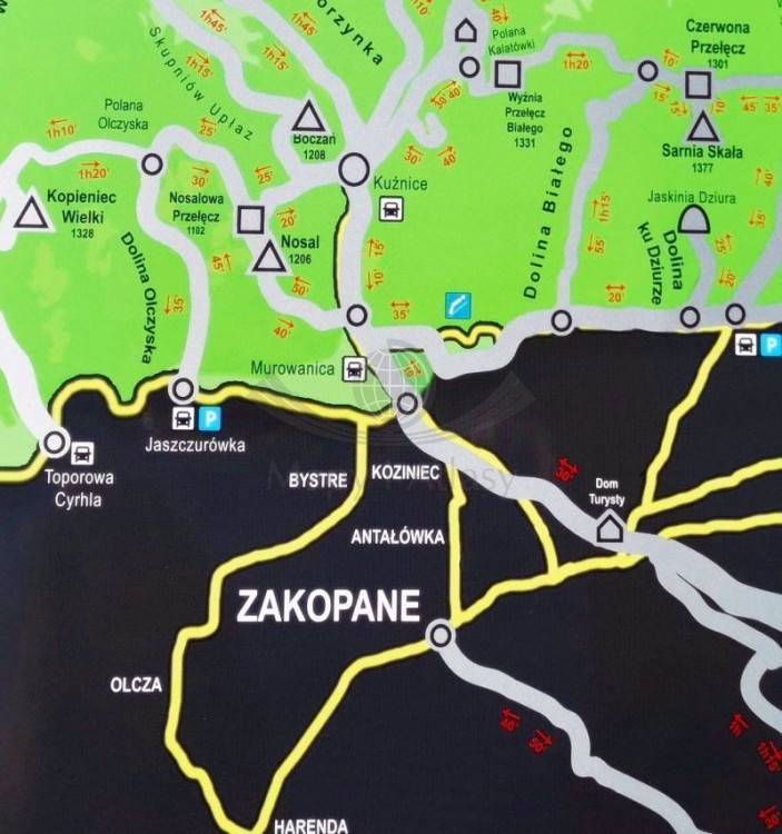 Tatry Polskie. Mapa zdrapka. Fragment 3