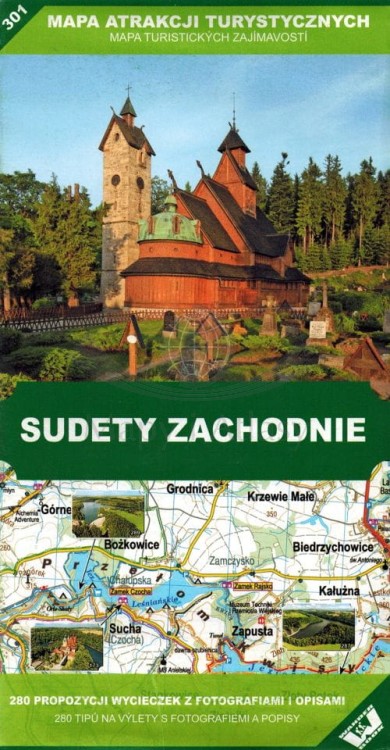 Sudety Zachodnie 1:75 000. Mapa atrakcji turystycznych 301. Okładka