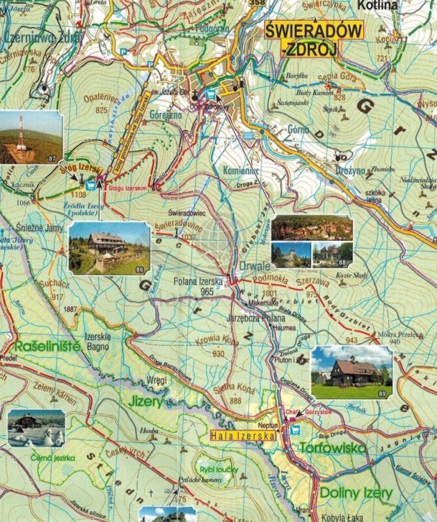 Sudety Zachodnie 1:75 000. Mapa atrakcji turystycznych 301. Fragment 2