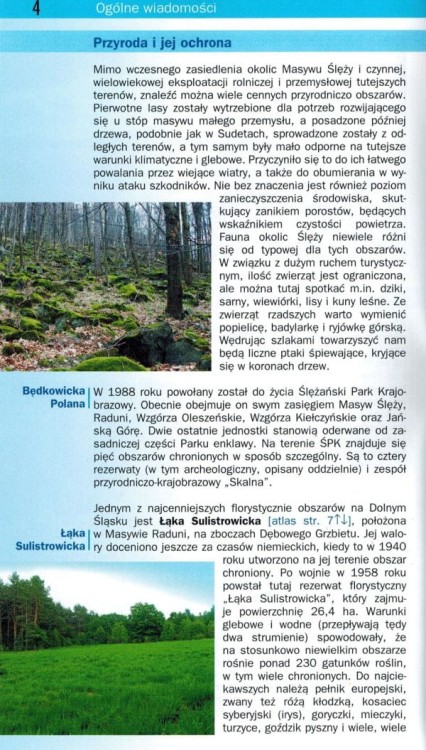 Ślęża i okolice. Ilustrowany przewodnik z mapami wydawnictwa Galileos. Przykładowa strona 1