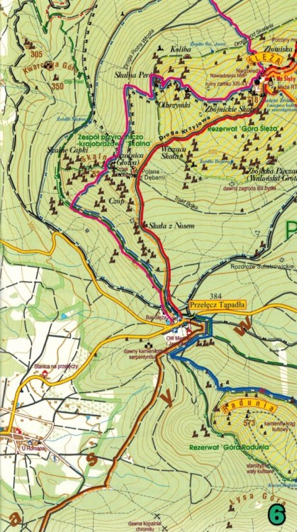 Ślęża i okolice. Ilustrowany przewodnik z mapami wydawnictwa Galileos. Przykładowa strona 4