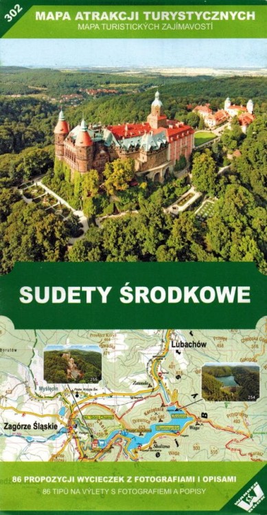 Sudety Środkowe 1:40 000. Mapa atrakcji turystycznych 302. Okładka