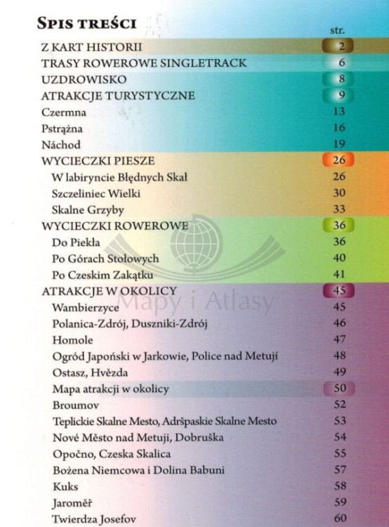 Kudowa-Zdrój i Góry Stołowe. Ilustrowany przewodnik z mapami wydawnictwa Galileos. Spis treści