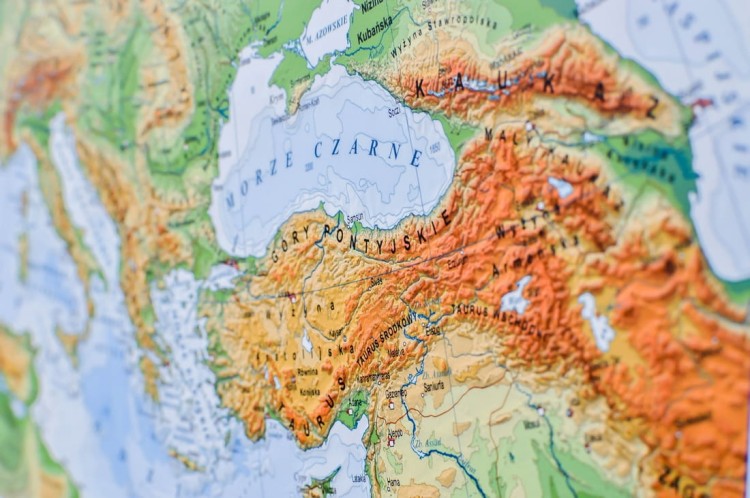 Europa. Mapa polityczna i fizyczna. Mapa ścienna. Fragment 6