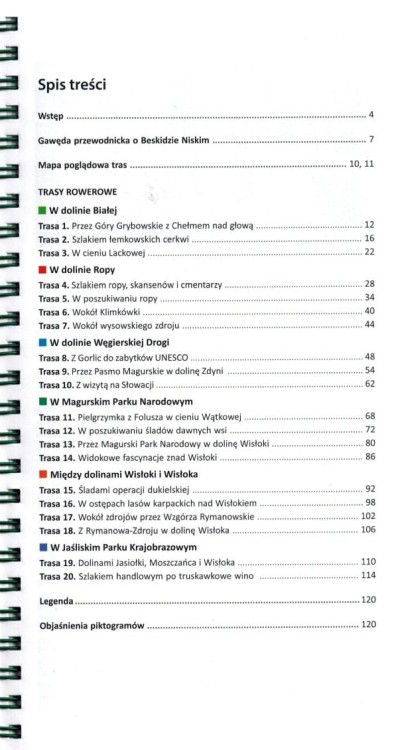 Beskid Niski na rowerze. Przewodnik rowerowy wydawnictwa Compass. Spis treści