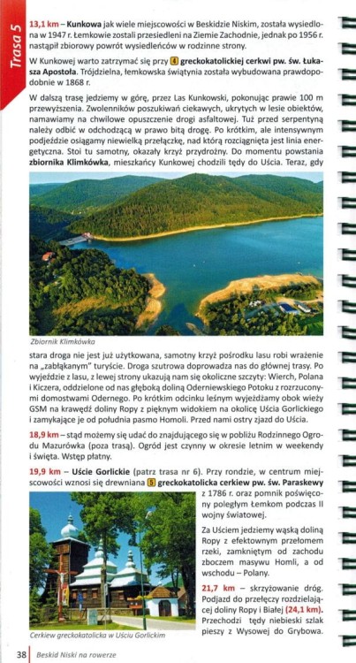 Beskid Niski na rowerze. Przewodnik rowerowy wydawnictwa Compass. Przykładowa strona 2