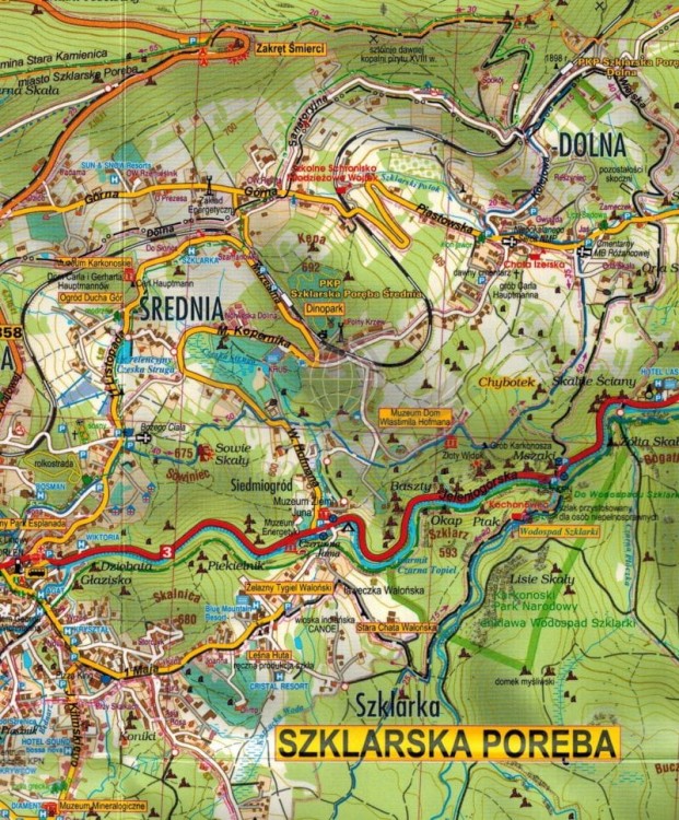 Polskie i Czeskie Karkonosze 1:25 000. Mapa turystyczna wydawnictwa Galileos. Fragment 1