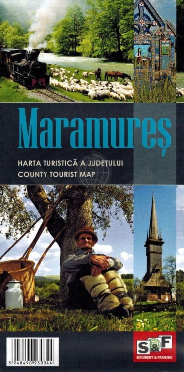 Maramuresz 1:180 000. Mapa turystyczna wydawnictwa Schubert & Franzke. Okładka