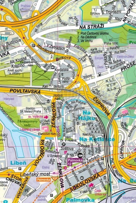 Praga 1:17 500. Mapa / Laminowany plan miasta wydawnictwa ExpressMap. Fragment 2