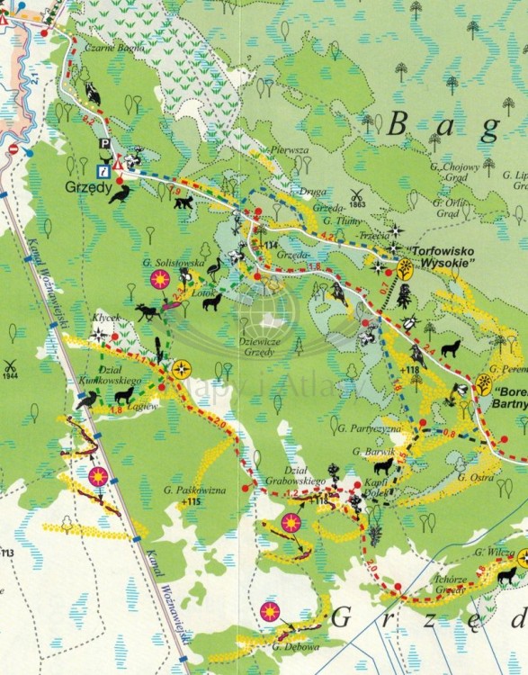Biebrzański Park Narodowy 1:50 000. Mapa turystyczna. Fragment 2