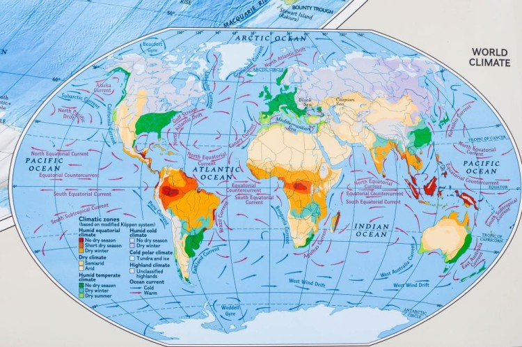 Świat 1:19 463 000. Mapa ścienna fizyczna wydawnictwa National Geographic. Fragment 9