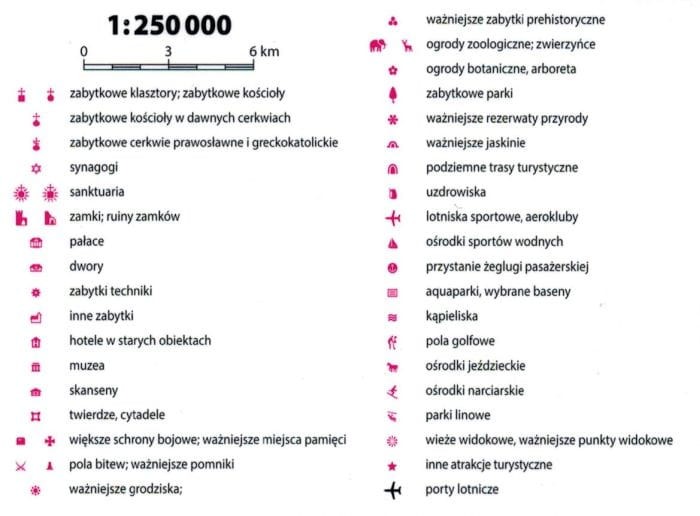 Dolny Śląsk 2 w 1. Laminowana mapa turystyczna + Miniprzewodnik wydawnictwa ExpressMap. Legenda