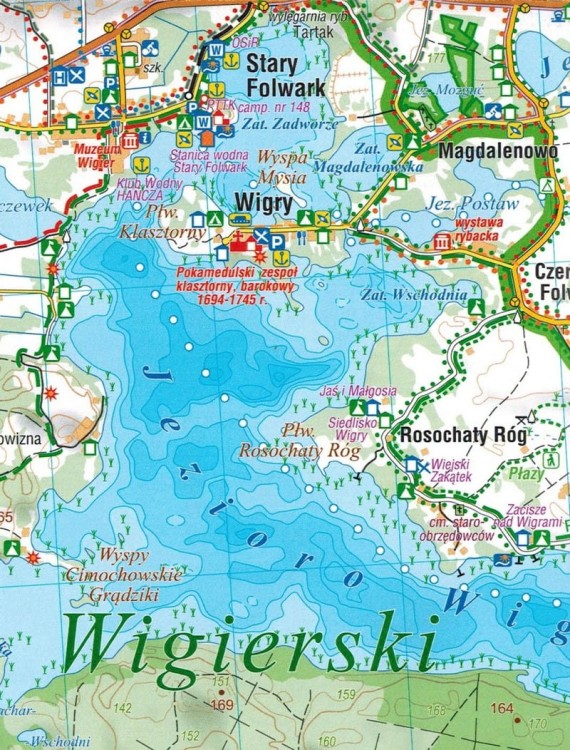 Wigierski Park Narodowy i Suwalski Park Krajobrazowy. Laminowana mapa turystyczna wydawnictwa Compass. Fragment 1