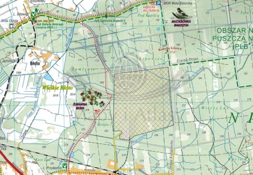 Puszcza Niepołomicka, Niepołomice. Mapa turystyczna wydawnictwa Compass. Fragment 1