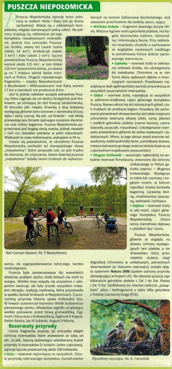 Puszcza Niepołomicka, Niepołomice. Mapa turystyczna wydawnictwa Compass. Informator - fragment