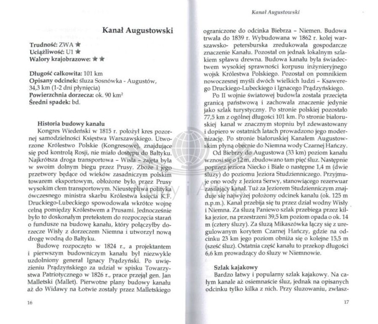 Suwalszczyzna. Kanał Augustowski, Rospuda, Czarna Chańcza. Przewodnik kajakowy. Przykładowe strony 1