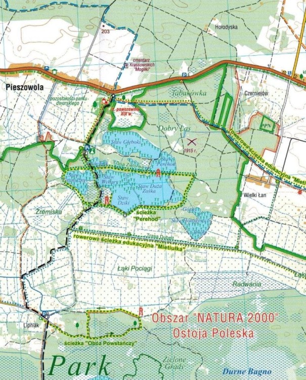 Poleski Park Narodowy 1:40 000. Mapa turystyczna wydawnictwa Compass. Fragment 2