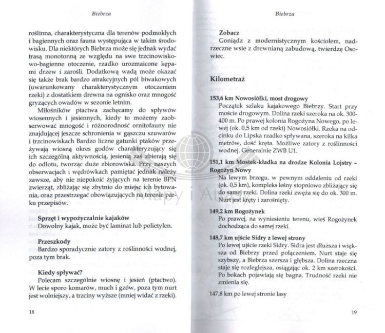 Podlasie. Przewodnik kajakowy. Przykładowe strony 1