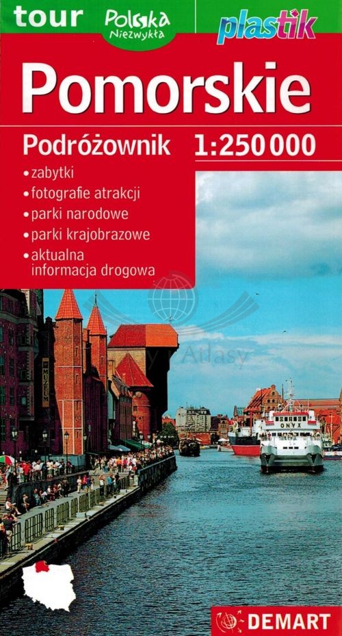 Województwo pomorskie / Pomorze. Laminowana mapa samochodowo-turystyczna. Wyd. 2025/2026. Demart