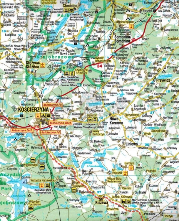 Województwo pomorskie. Laminowana mapa samochodowo-turystyczna wydawnictwa Demart. Fragment 2