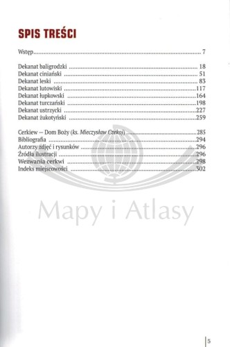 Cerkwie w Bieszczadach. Przewodnik wydawnictwa Rewasz. Spis treści