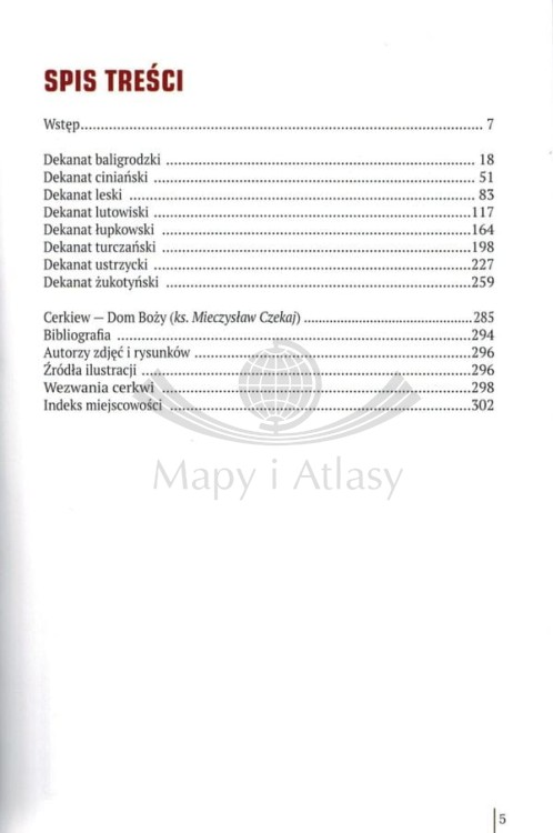 Cerkwie w Bieszczadach. Przewodnik wydawnictwa Rewasz. Spis treści