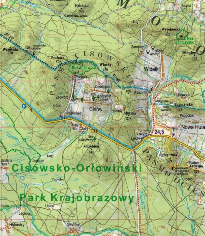 Góry Świętokrzyskie 1:75 000. Laminowana mapa turystyczna wydawnictwa ExpressMap. Fragment 3