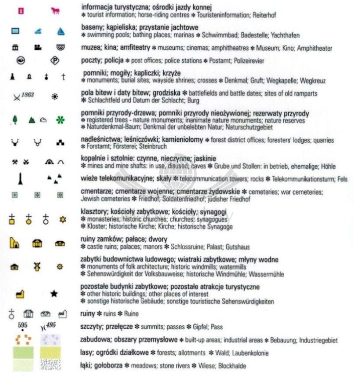 Góry Świętokrzyskie 1:75 000. Laminowana mapa turystyczna wydawnictwa ExpressMap. Legenda 2