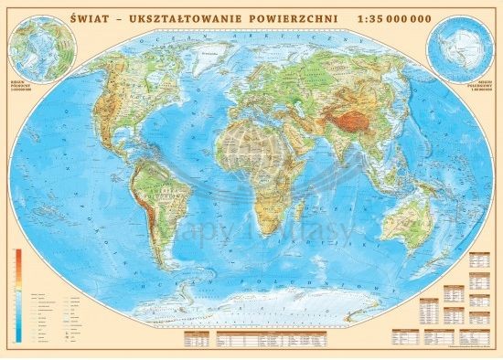 Świat. Mapa fizyczna. Puzzle 2000 elementów. Producent: ArtGlob