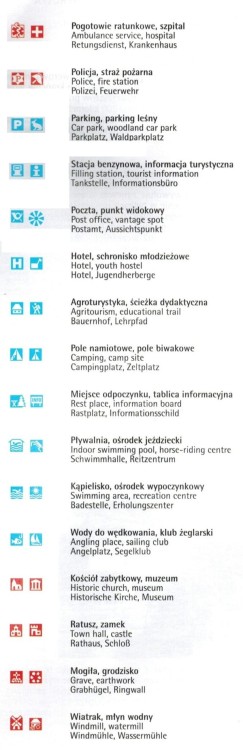 Transwielkopolska Trasa Rowerowa. Atlas rowerowy. Legenda 2