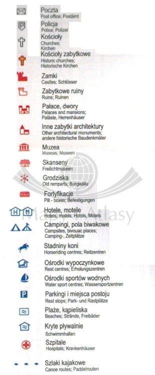 Województwo lubuskie 1:200 000. Mapa administracyjno-turystyczna wydawnictwa BiK.  Legenda 2