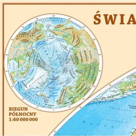 Świat. Mapa fizyczna. Puzzle 2000 elementów. Producent: ArtGlob. Fragment 1